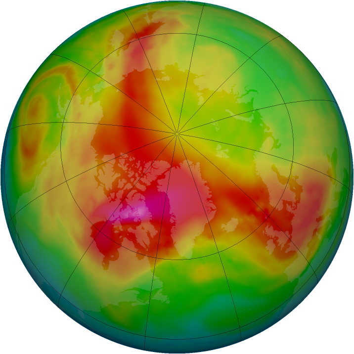 Arctic ozone map for 31 January 2015